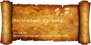Vertheimer Piroska névjegykártya
